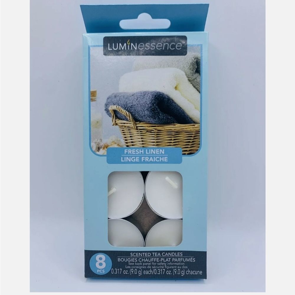 8-Pack Fresh Linen Scented Tealight Candles
